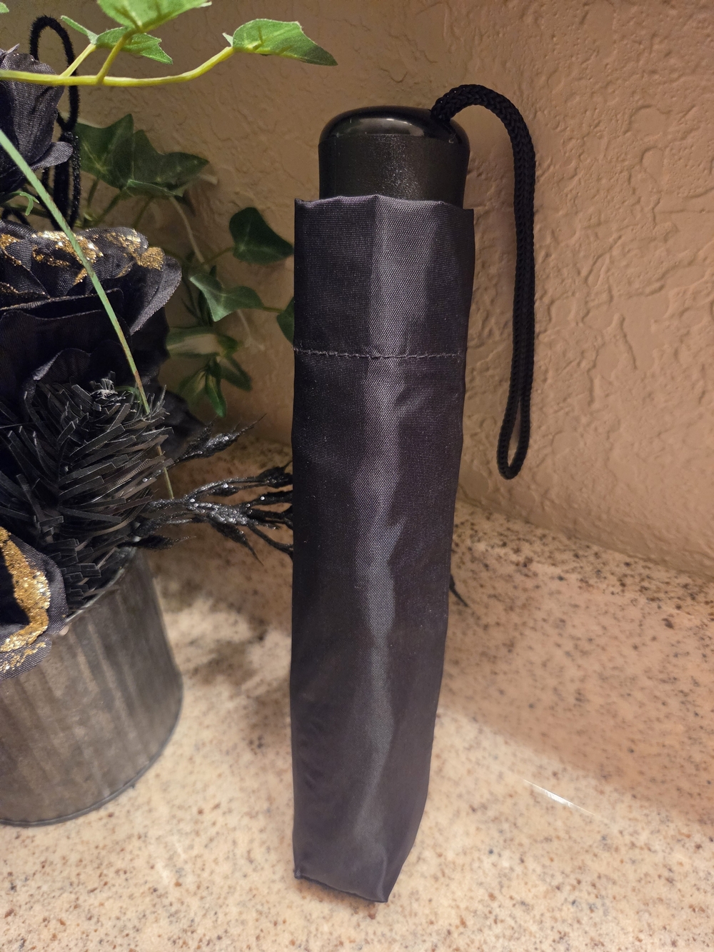Black Compact Travel Umbrella